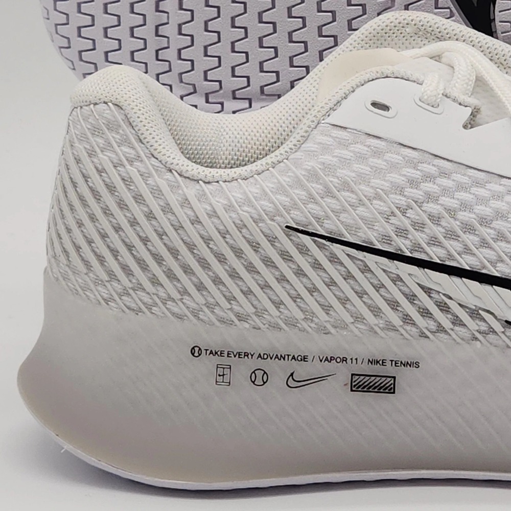 Womens Size 8.5 Nike Court Air Zoom Vapor White Black Tennis Shoe DR6965 100 NEW - Picture 4 of 7